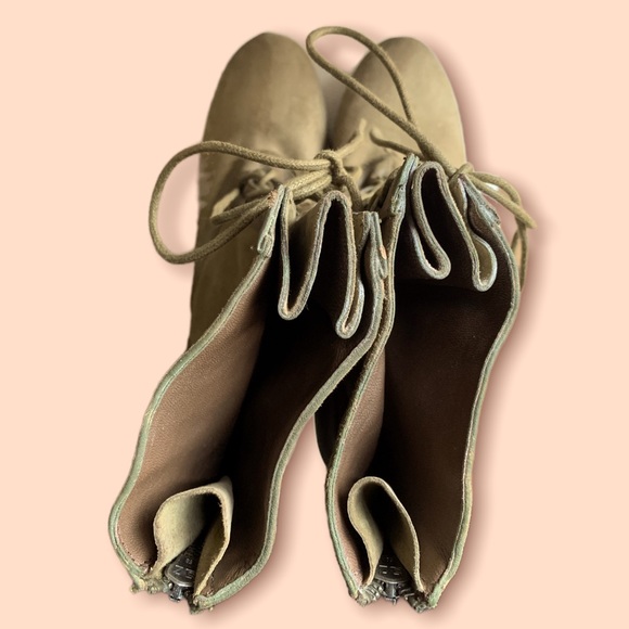 Bacio 61 Olive Green Suede and Leather Wedge Booties in size 9 - Picture 5 of 5